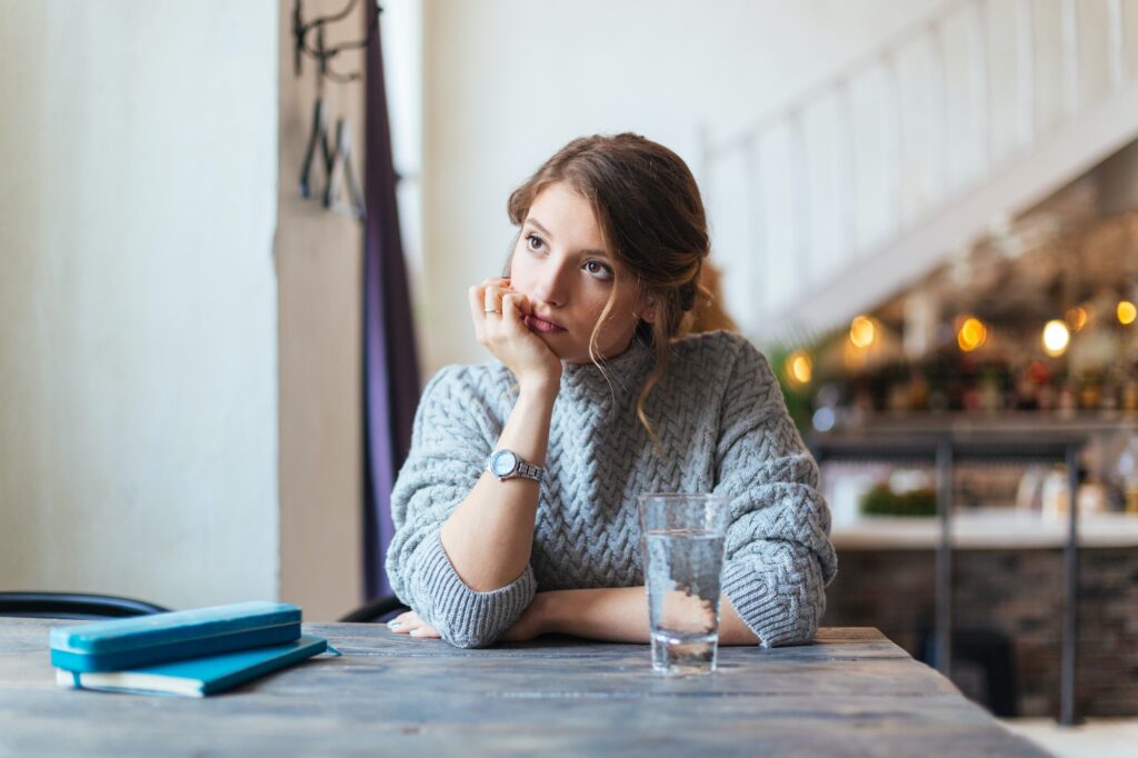 Woman waiting for somebody